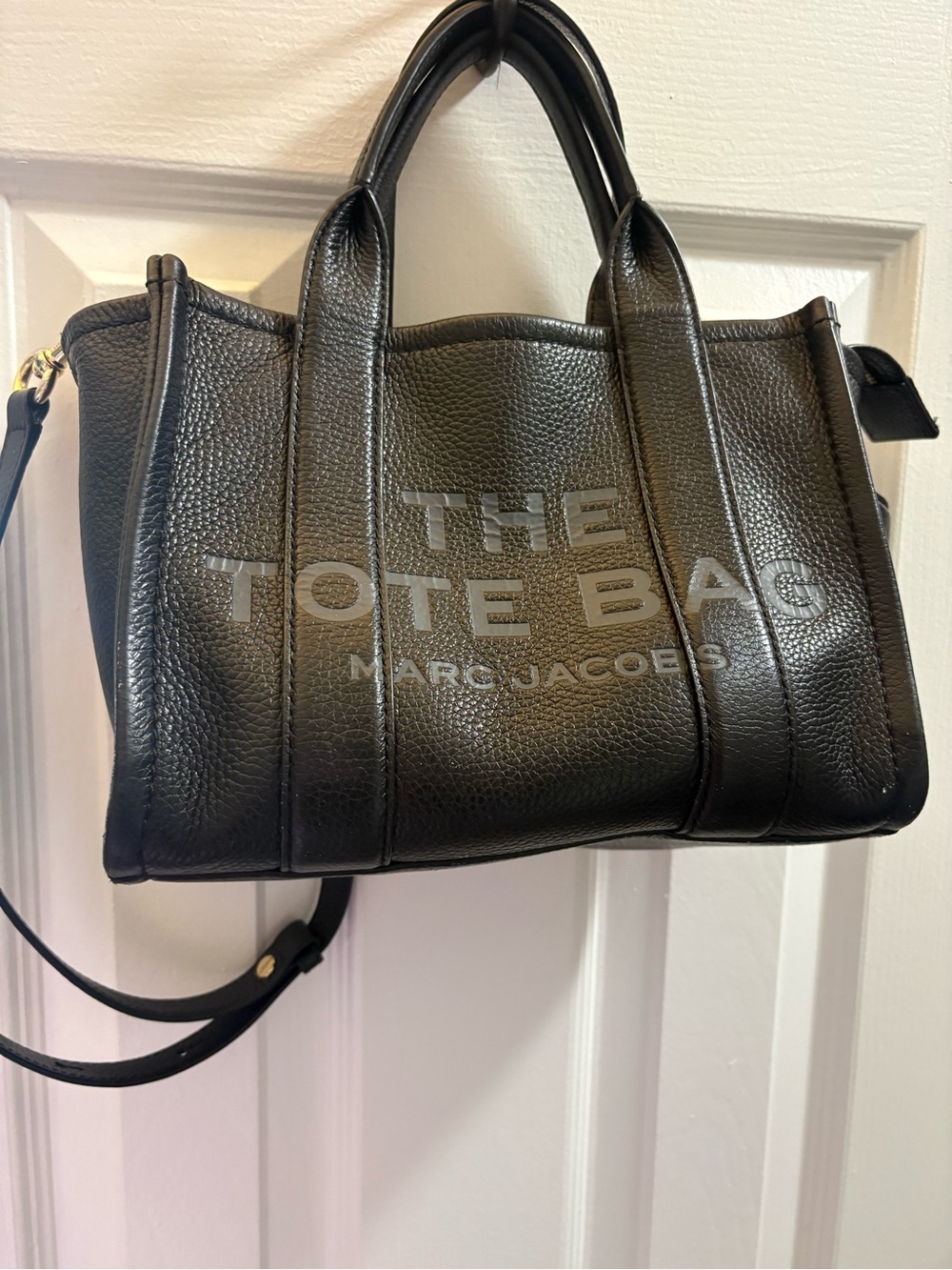 Marc Jacobs Black Pebbled Leather 'The Tote Bag' Satchel